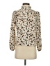 Shein Animal Print Ivory Long Sleeve Blouse Size 2 - photo 1