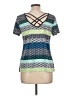 Skies Are Blue Teal Short Sleeve Top Size L - photo 2