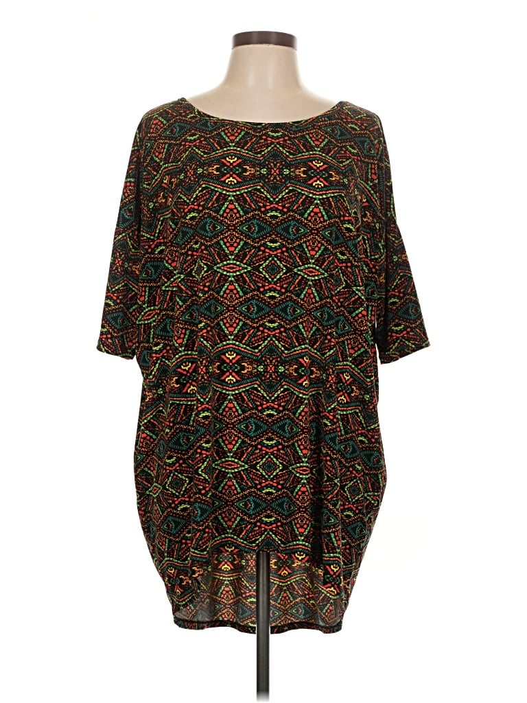 Pre-owned Lularoe 3/4 Sleeve T-shirt In Brown
