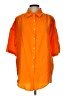 Unbranded 100% Cotton Color Block Orange 3/4 Sleeve Button-Down Shirt Size L - photo 1