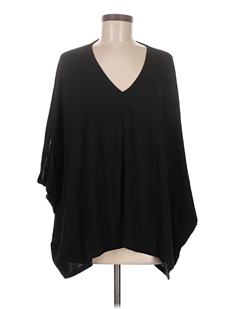 Pre-owned Laurie Felt 3/4 Sleeve Top Black V-neck Tops