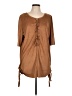 Pol 100% Polyester Brown Short Sleeve Top Size L - photo 1