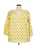 Unbranded 100% Polyester Yellow 3/4 Sleeve Blouse Size 5X - photo 1