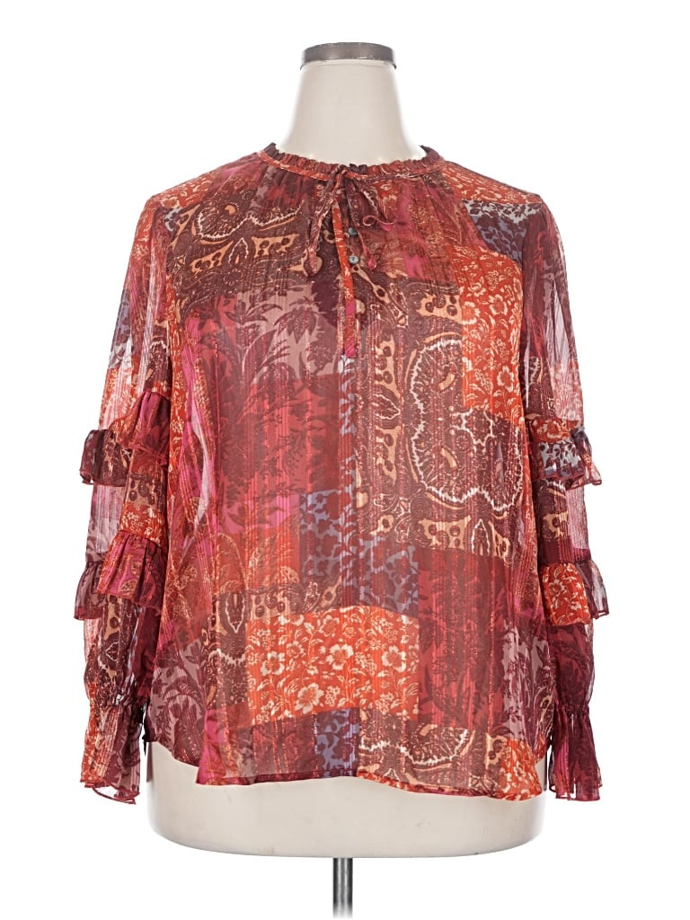 Pre-owned Frye And Co Long Sleeve Blouse In Red
