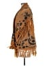 Coco + Carmen Aztec Or Tribal Print Floral Graphic Brown Poncho One size - photo 5