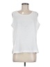 Susan Graver 100% Polyester White Sleeveless T-Shirt Size M - photo 1