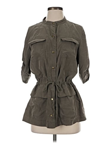 Trouve 3/4 Sleeve Button-Down Shirt (view 1)