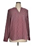 CAbi 100% Polyester Stripes Burgundy Long Sleeve Blouse Size XL - photo 1