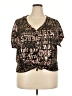 Rouge 100% Polyester Brown Short Sleeve Blouse Size 2X - photo 1