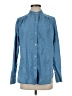 NY Collection 100% Cotton Blue Long Sleeve Button-Down Shirt Size PL - photo 1