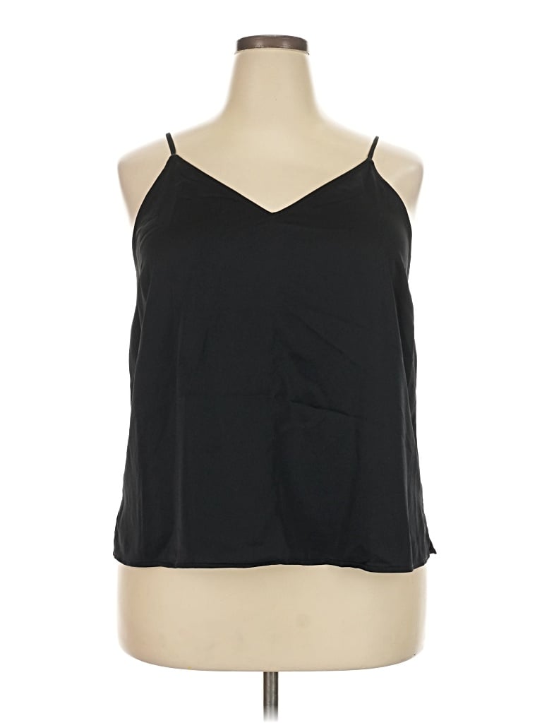 Pre-owned Halogen Tank Top Black Halter Neckline Tops