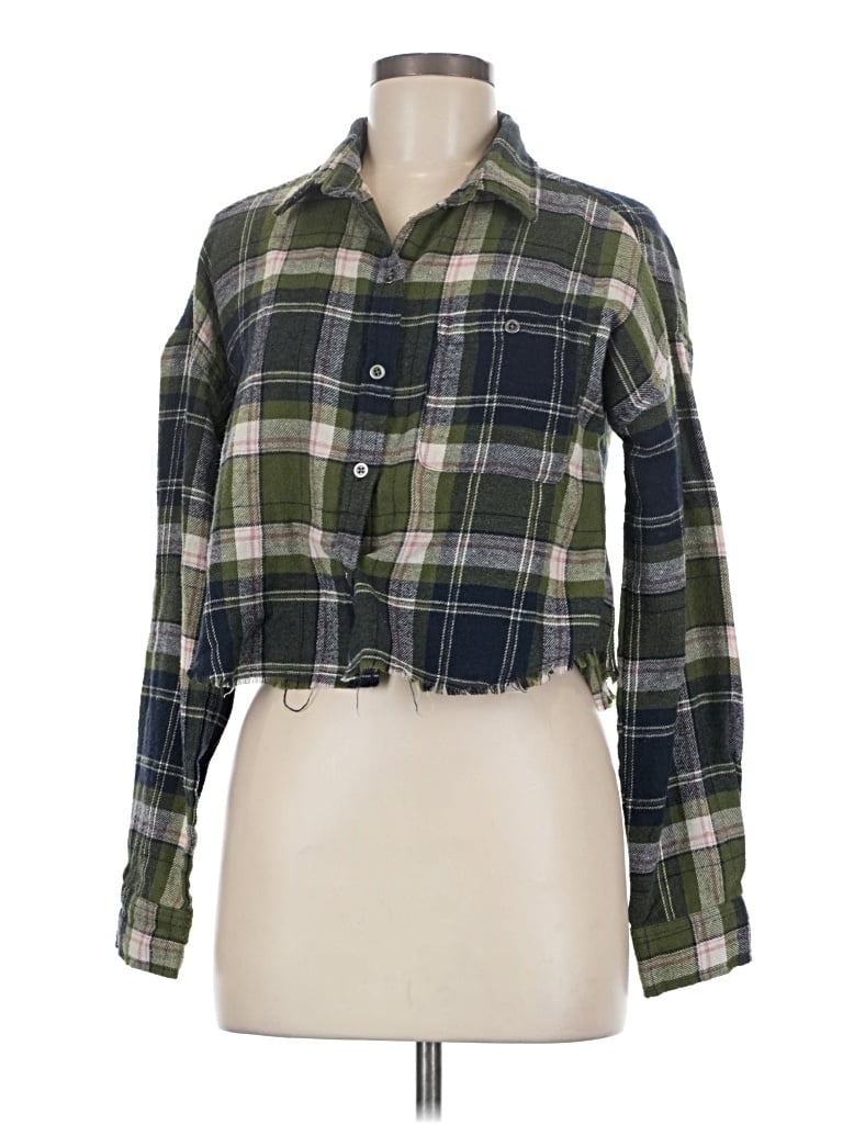 Pre-owned Rue21 Long Sleeve Blouse In Green