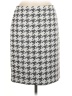 Banana Republic 100% Polyester Houndstooth Gray Formal Skirt Size 8 - photo 1