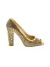 Cynthia Vincent Animal Print Gold Heels Size 9 - photo 1