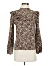 Topshop 100% Polyester Animal Print Brown Long Sleeve Blouse Size 4 - photo 1