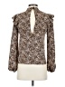 Topshop 100% Polyester Animal Print Brown Long Sleeve Blouse Size 4 - photo 2