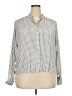 Rufina Checkered-gingham Silver Long Sleeve Blouse Size XXL (estimated) - photo 1