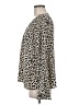 Krazy Kat Animal Print Ivory Long Sleeve Blouse Size M - photo 5