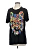 Assorted Brands Graphic Black Short Sleeve Top Size S - photo 1