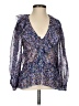 Saylor Floral Blue Long Sleeve Blouse Size S - photo 1