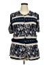 PLUS Preferred 100% Rayon Paisley Blue Short Sleeve Blouse Size 18W - photo 1