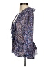 Saylor Floral Blue Long Sleeve Blouse Size S - photo 5