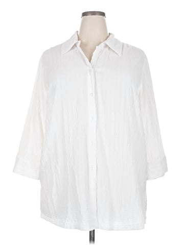 White Stag 3/4 Sleeve Button-Down Shirt (view 1)
