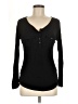 Pink Rose Black Long Sleeve Henley Size M - photo 1