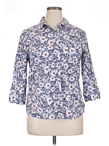 Karen Scott 3/4 Sleeve Button-Down Shirt (view 1)