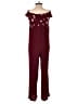 Coco + Jaimeson 100% Rayon Hearts Burgundy Jumpsuit Size XL - photo 2