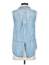 Harper 100% Tencel Blue Sleeveless Button-Down Shirt Size S - photo 2