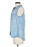Harper 100% Tencel Blue Sleeveless Button-Down Shirt Size S - photo 5