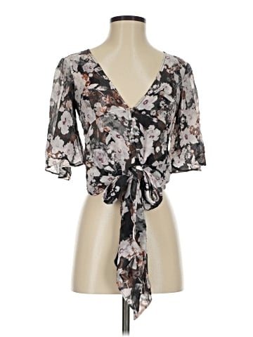 Intermix 3/4 Sleeve Silk Top (view 1)