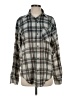 Current/Elliott Plaid Gray Long Sleeve Button-Down Shirt Size Sm (1) - photo 1