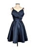 Unbranded 100% Polyester Solid Blue Cocktail Dress Size 2 - photo 1
