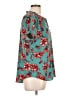 41Hawthorn 100% Polyester Floral Teal Short Sleeve Blouse Size L - photo 4