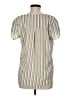 Dna Couture 100% Polyester Stripes Yellow Short Sleeve Blouse Size M - photo 2