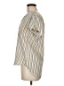 Dna Couture 100% Polyester Stripes Yellow Short Sleeve Blouse Size M - photo 5