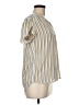 Dna Couture 100% Polyester Stripes Yellow Short Sleeve Blouse Size M - photo 4