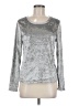 The Paragon 100% Polyester Metallic Silver Long Sleeve T-Shirt Size M - photo 1