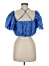 Zara Blue Short Sleeve Blouse Size M - photo 2