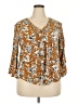 Fun2Fun 100% Rayon Orange 3/4 Sleeve Blouse Size XXL - photo 1