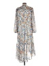 Joie Print Blue Casual Dress Size L - photo 2