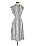 Max Studio 100% Cotton Stripes Gray Casual Dress Size XS - photo 1