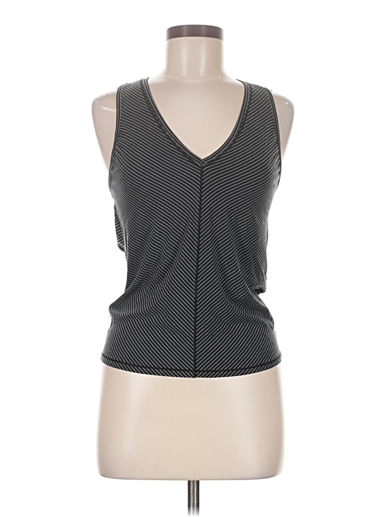 Pre-owned Lululemon Athletica Tank Top Gray Plunge Neckline Tops