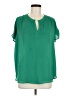 Pleione 100% Polyester Green Short Sleeve Blouse Size M - photo 1