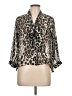 Marisol 100% Polyester Animal Print Silver 3/4 Sleeve Blouse Size L - photo 1