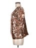 Lavish 100% Polyester Metallic Gold Short Sleeve Top Size M - photo 5