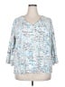 Lark Lane Blue 3/4 Sleeve Blouse Size 3X - photo 1