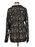 Grace 100% Polyester Floral Black Long Sleeve Blouse Size M - photo 2